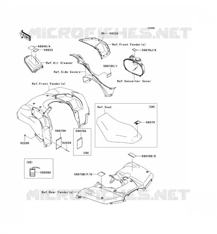 LABELS Kawasaki QUAD 750 2007 KVF750 4X4I  KVF750A7F