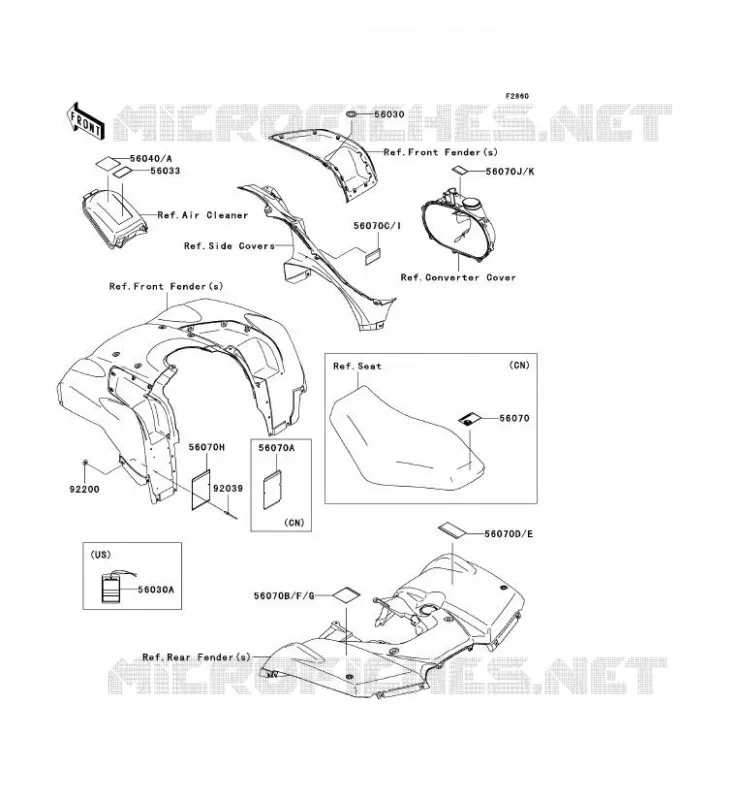 LABELS Kawasaki QUAD 750 2007 KVF750 4X4I  KVF750A7F