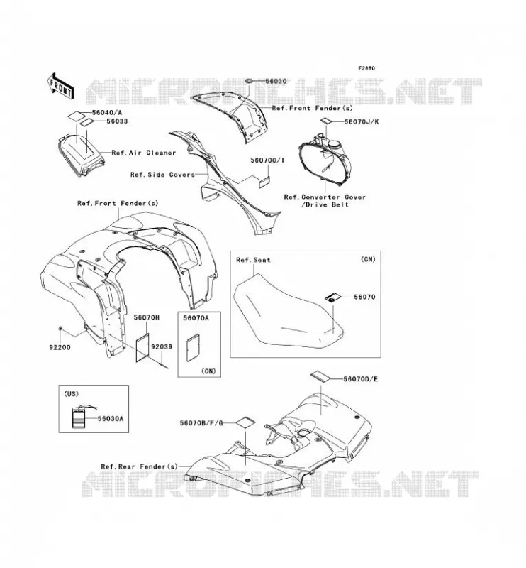 LABELS Kawasaki QUAD 750 2007 KVF750 4X4I  KVF750B7F