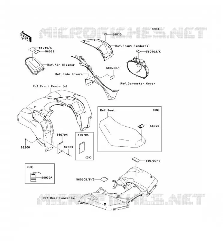 LABELS Kawasaki QUAD 750 2007 KVF750 4X4I  KVF750C7F