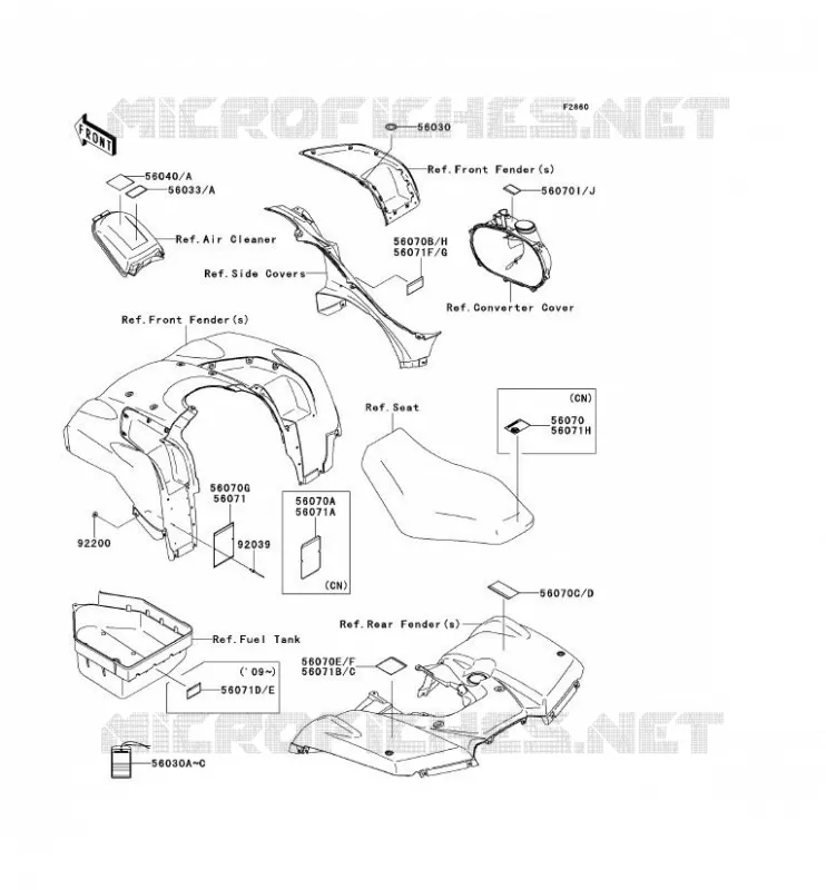 LABELS Kawasaki QUAD 750 2009 KVF750 4X4I  KVF750D9F