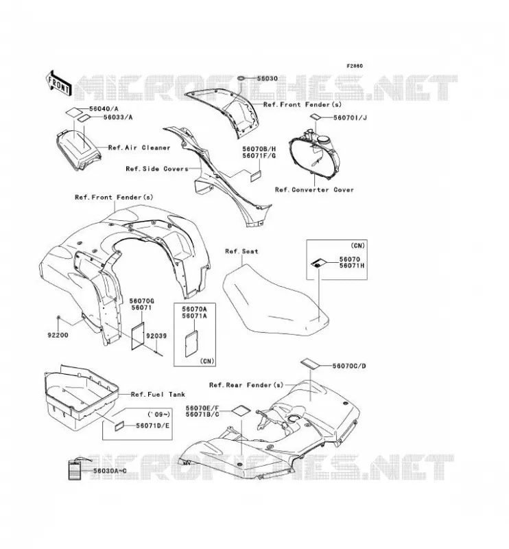 LABELS Kawasaki QUAD 750 2010 KVF750 4X4I  KVF750DAF