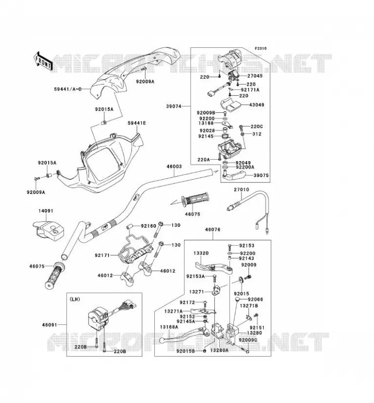HANDLEBAR Kawasaki QUAD 750 2011 KVF750 4X4I  KVF750DBF