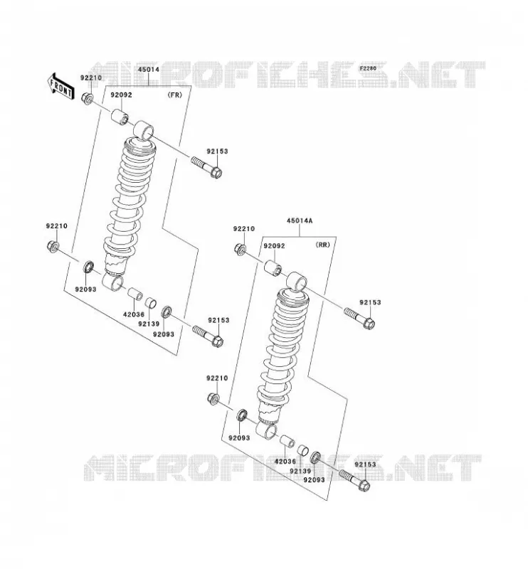 SUSPENSION - SHOCK ABSORBER Kawasaki QUAD 750 2012 KVF750 4X4 EPS  KVF750GCF