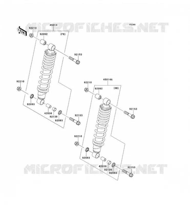 SUSPENSION - SHOCK ABSORBER Kawasaki QUAD 750 2012 KVF750 4X4I EPS  KVF750GCF