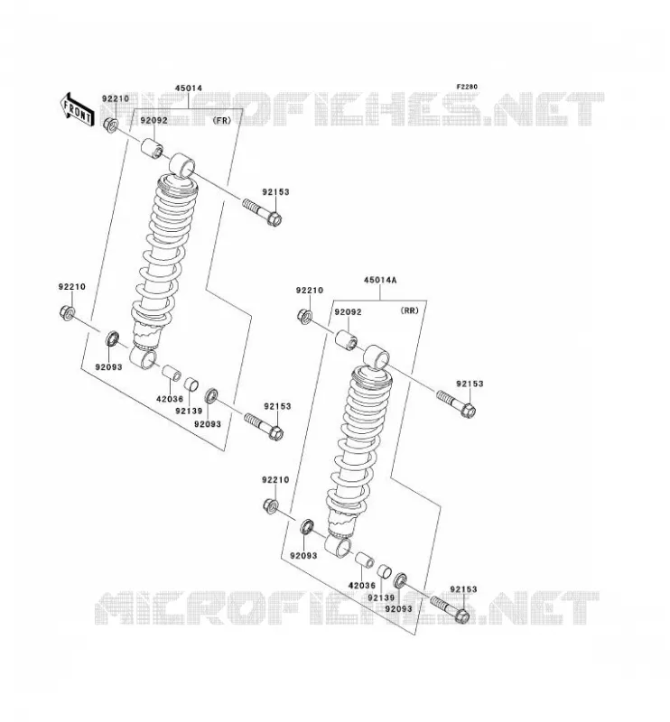 SUSPENSION - SHOCK ABSORBER Kawasaki QUAD 750 2012 KVF750 4X4 EPS  KVF750GCS