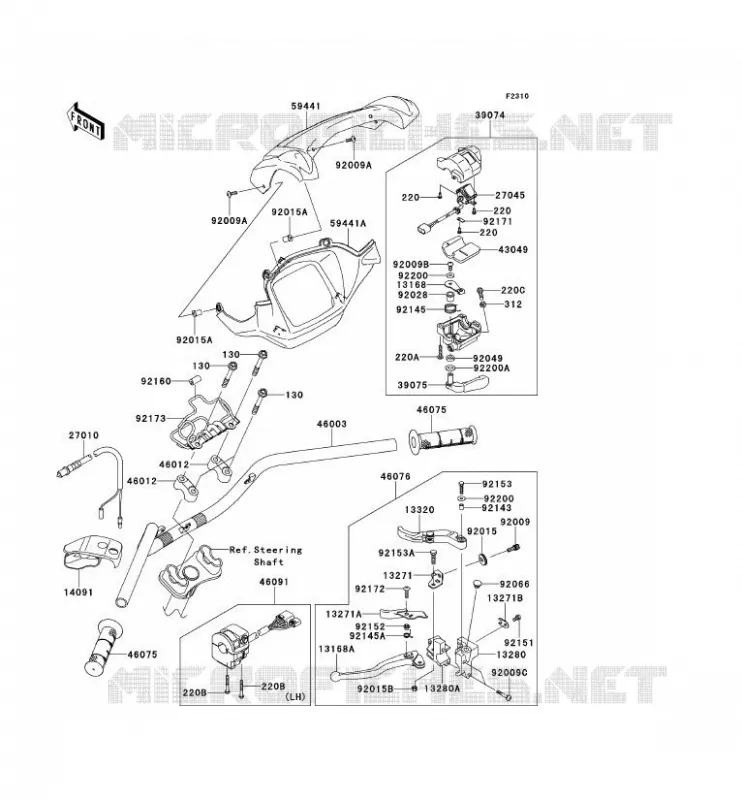 HANDLEBAR Kawasaki QUAD 750 2012 KVF750 4X4I EPS  KVF750GCS