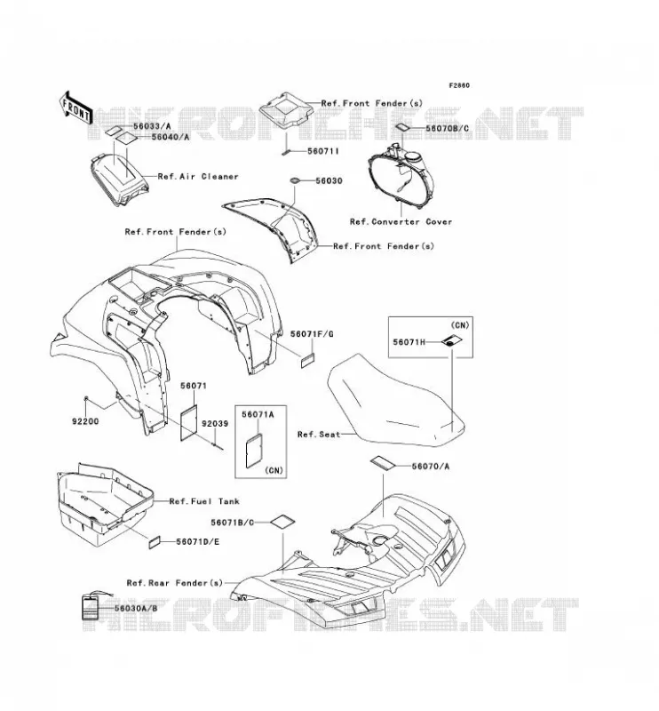 LABELS Kawasaki QUAD 750 2014 BRUTE FORCE 750 4X4I EPS  KVF750HEF