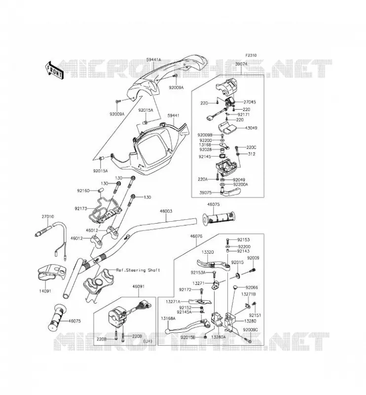 HANDLEBAR Kawasaki QUAD 750 2015 BRUTE FORCE 750 4X4I EPS  KVF750HFF