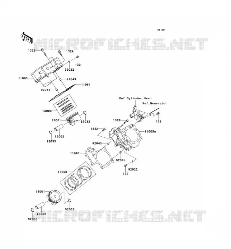 CYLINDER - PISTON  Kawasaki QUAD 750 2012 BRUTE FORCE 750 4X4I EPS  KVF750JCS