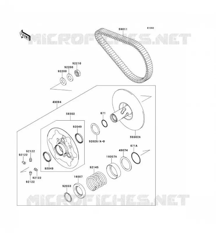 DRIVE CONVERTER - BELT Kawasaki QUAD 750 2014 BRUTE FORCE 750 4X4I EPS  KVF750JEF