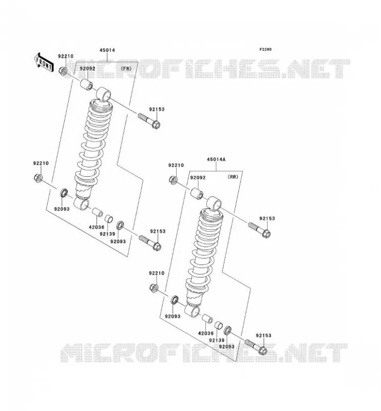 SUSPENSION - SHOCK ABSORBER Kawasaki QUAD 750 2014 BRUTE FORCE 750 4X4I EPS  KVF750JEF