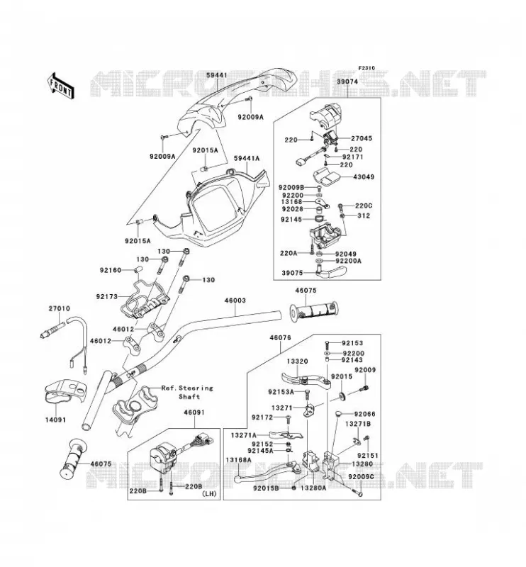 HANDLEBAR Kawasaki QUAD 750 2012 KVF750 4X4  KVF750LCF