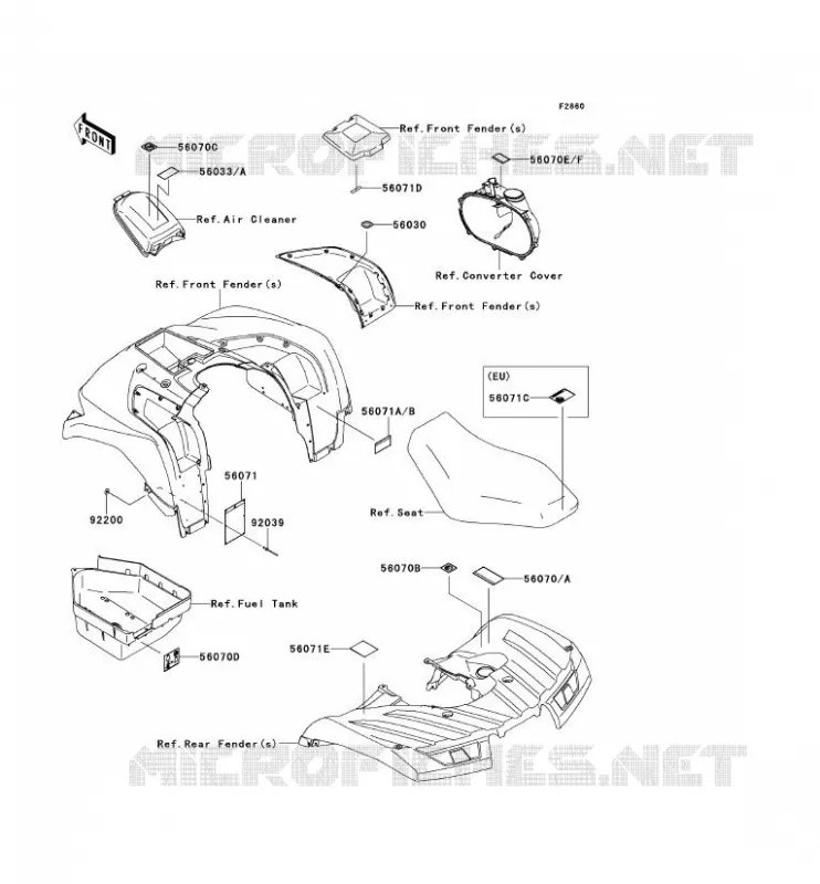 LABELS Kawasaki QUAD 750 2012 KVF750 4X4  KVF750LCF