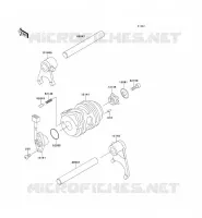 GEAR CHANGE DRUM   SHIFT FORKS voor Kawasaki KAZER 2001