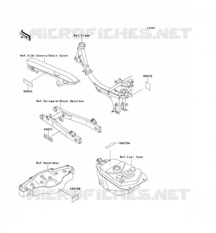 LABELS Kawasaki SCOOTER 110 2001 KAZER  AN110-D3