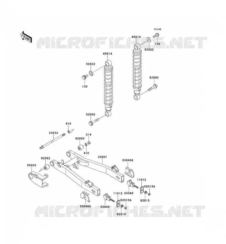 SWINGARM - SUSPENSION - SHOCK ABSORBER Kawasaki SCOOTER 110 2001 KAZER  AN110-D3
