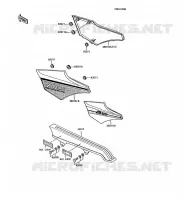SIDE COVERS   CHAIN COVER voor Kawasaki AR125 1990