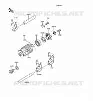 GEAR CHANGE DRUM   SHIFT FORKS voor Kawasaki AR125 1990