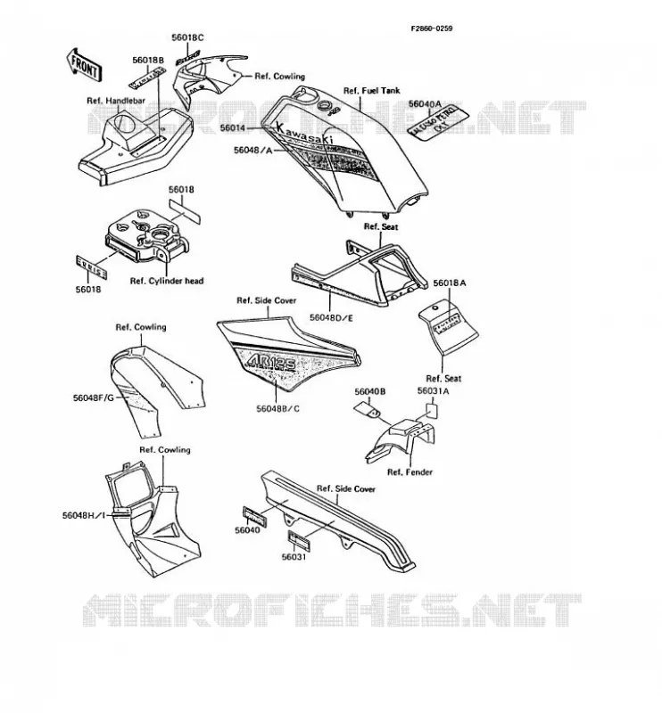 LABELS Kawasaki MOTOS 125 1990 AR125  AR125-B7