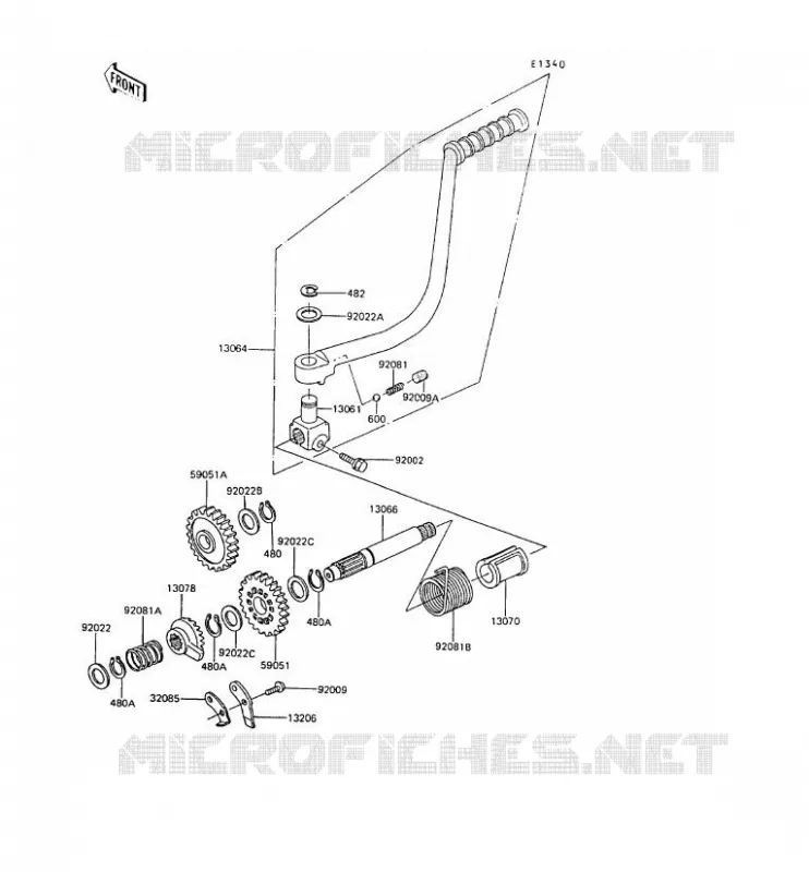 KICK STARTER Kawasaki MOTOS 80 1990 AR80  AR80-C8