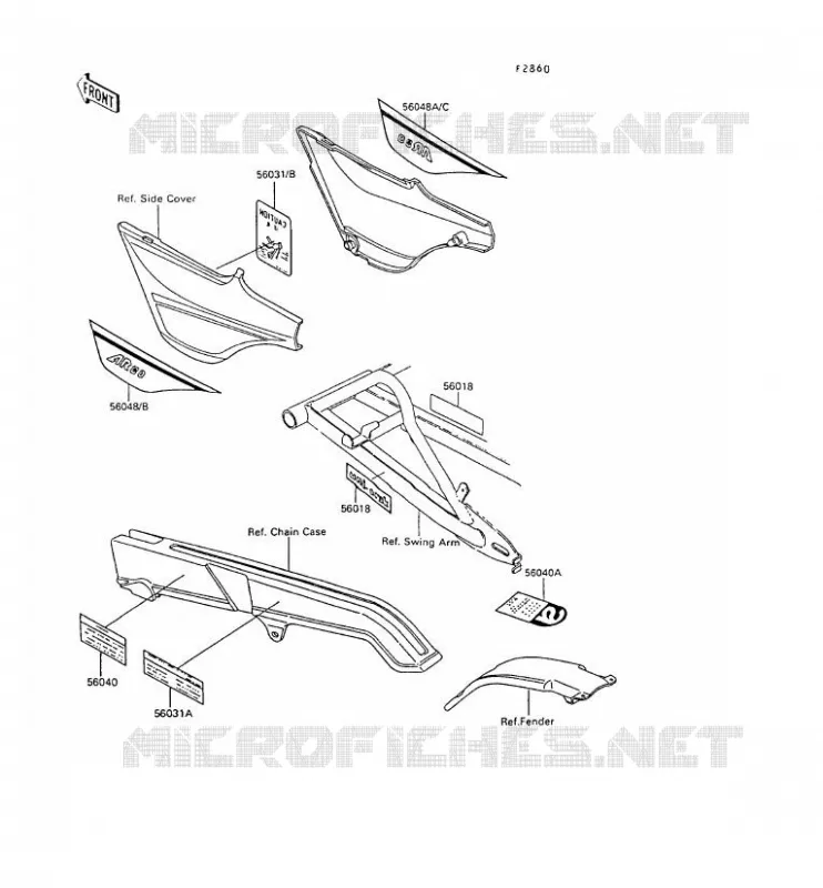 LABELS Kawasaki MOTOS 80 1990 AR80  AR80-C8