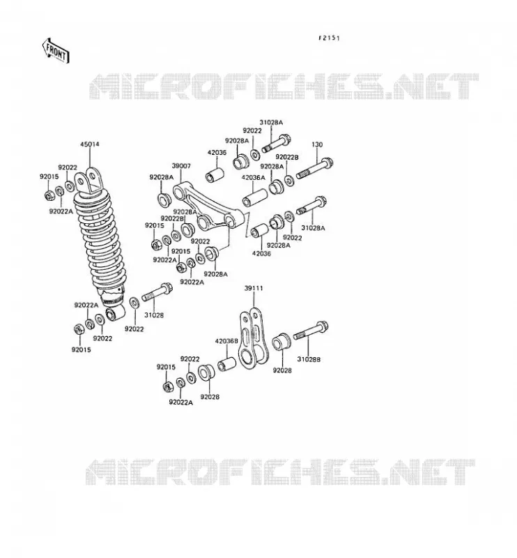 SUSPENSION - SHOCK ABSORBER Kawasaki MOTOS 80 1990 AR80  AR80-C8