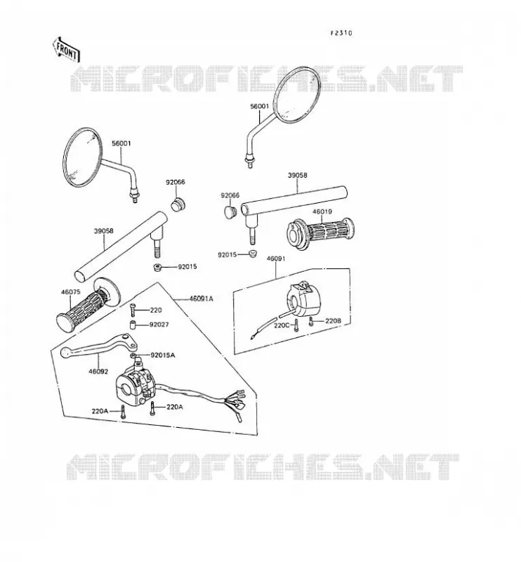 HANDLEBAR Kawasaki MOTOS 80 1990 AR80  AR80-C8