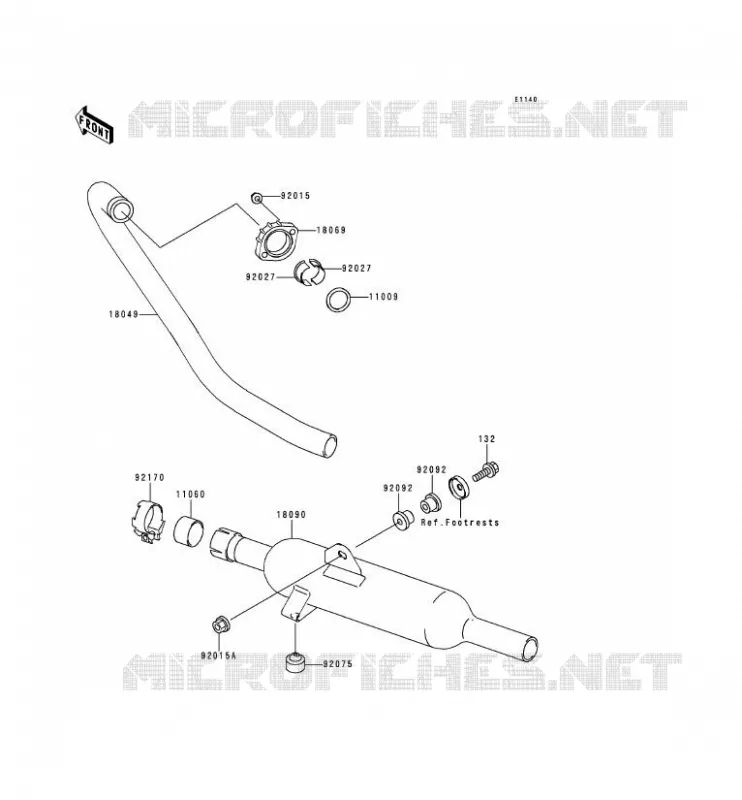 EXHAUST Kawasaki MOTOS 250 1994 ESTRELLA  BJ250-A2
