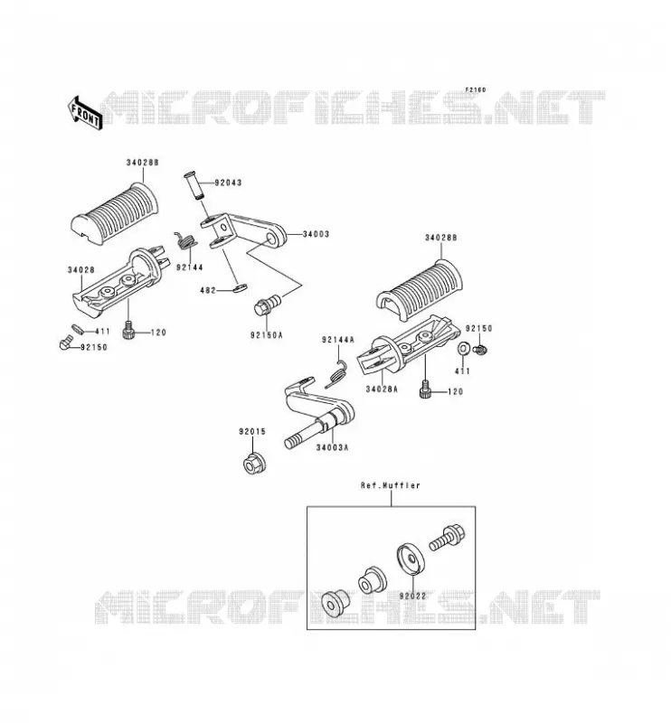 FOOTREST Kawasaki MOTOS 250 1994 ESTRELLA  BJ250-A2
