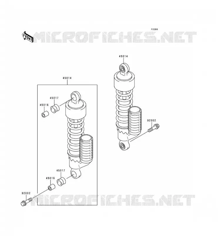 SUSPENSION - SHOCK ABSORBER Kawasaki MOTOS 250 1994 ESTRELLA  BJ250-A2