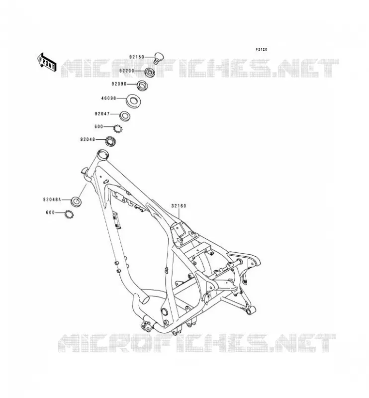 CHASSIS Kawasaki MOTOS 250 1995 ESTRELLA  BJ250-A3