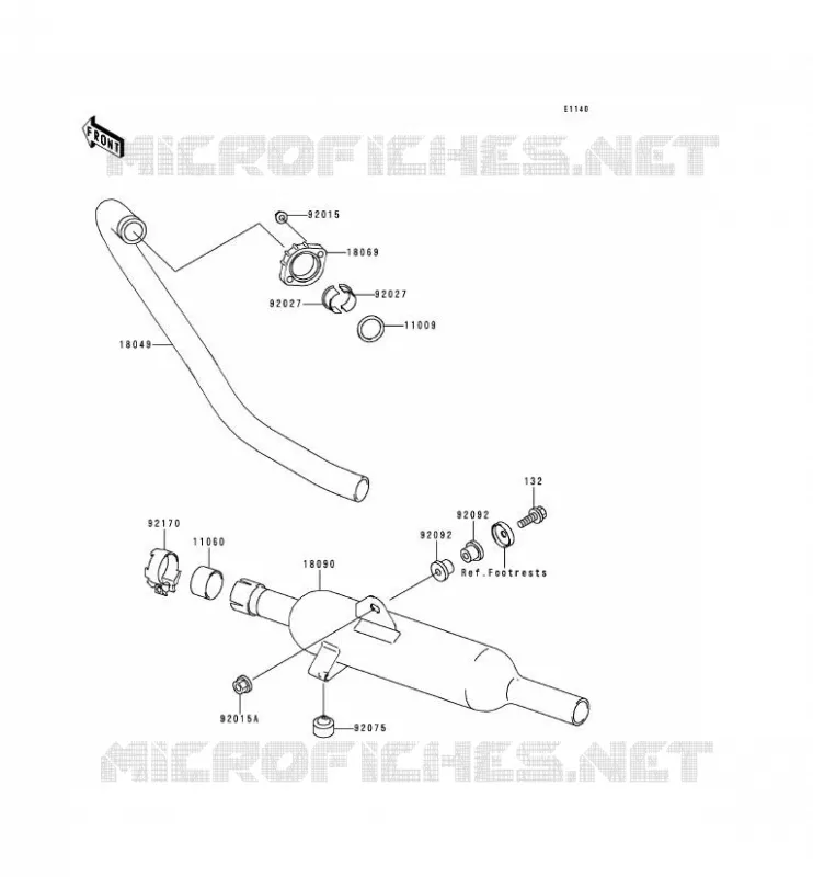 EXHAUST Kawasaki MOTOS 250 1995 ESTRELLA  BJ250-A3