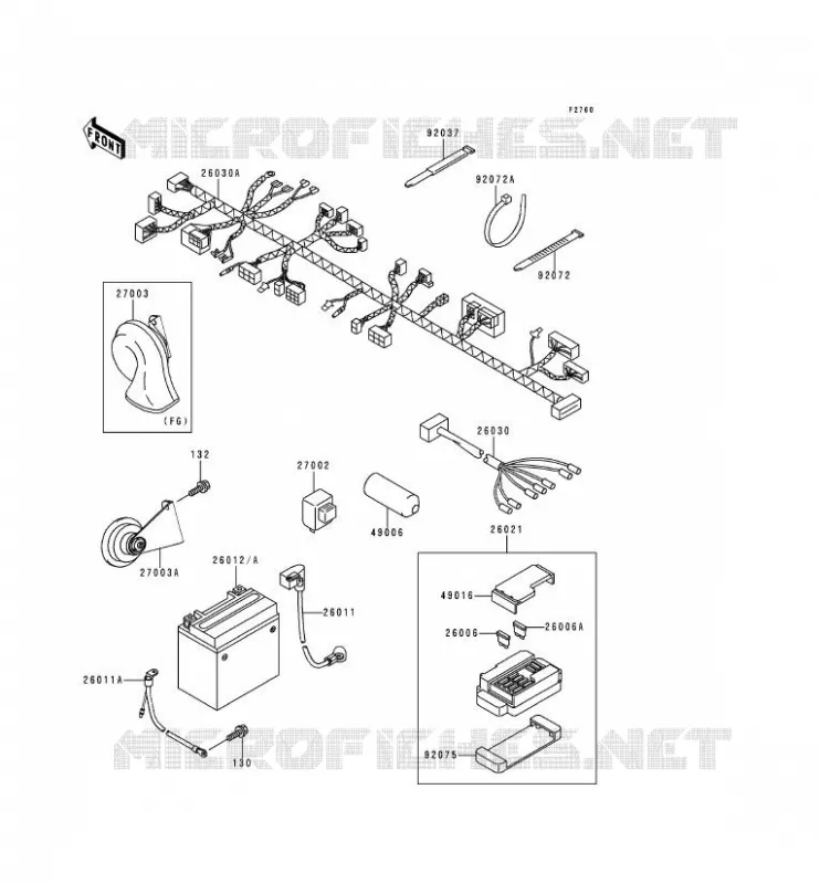 CHASSIS ELECTRICAL EQUIPMENT Kawasaki MOTOS 250 1996 ESTRELLA  BJ250-C2