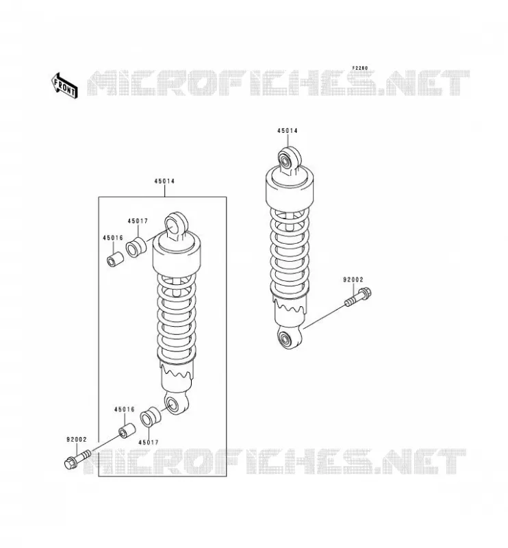 SUSPENSION - SHOCK ABSORBER Kawasaki MOTOS 250 1996 ESTRELLA  BJ250-C2