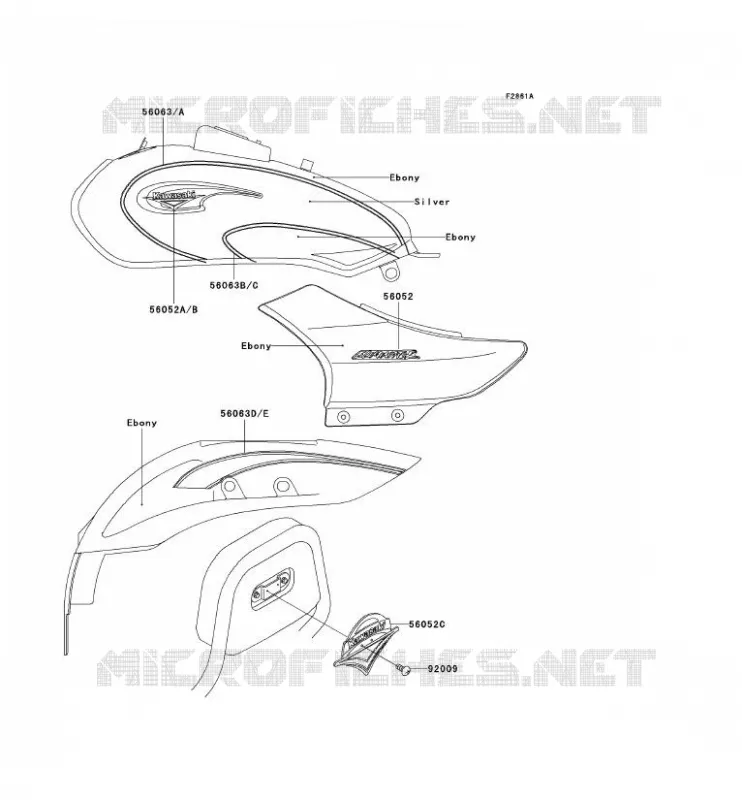 STICKER(EBONY/ARGENT) Kawasaki MOTOS 125 2002 ELIMINATOR 125  BN125-A5