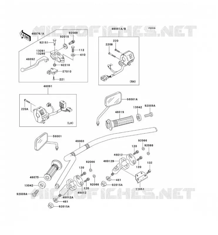 HANDLEBAR Kawasaki MOTOS 125 2004 ELIMINATOR 125  BN125-A7
