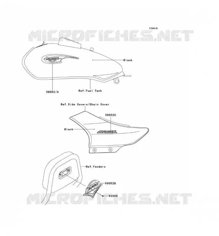 STICKER (NOIR) Kawasaki MOTOS 125 2007 ELIMINATOR 125  BN125A7F