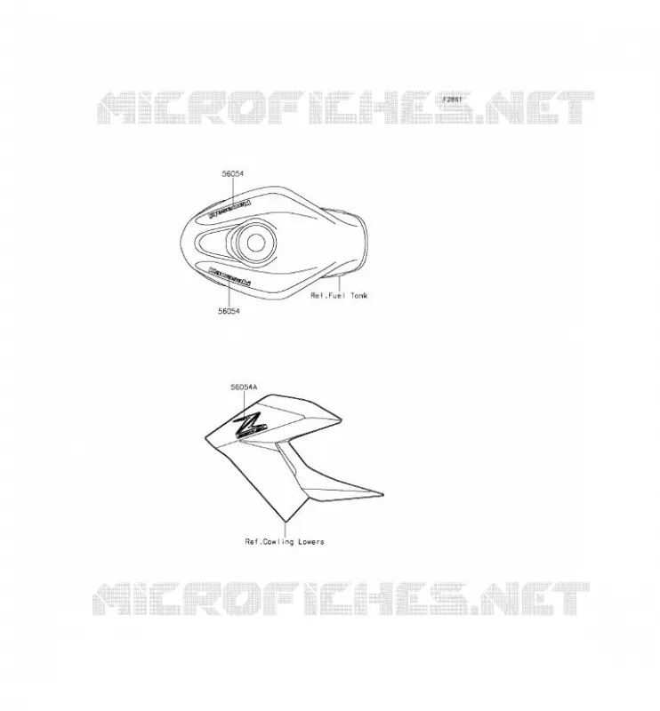 STICKER(GREEN) Kawasaki MOTOS 250 2015 Z250SL  BR250EFS