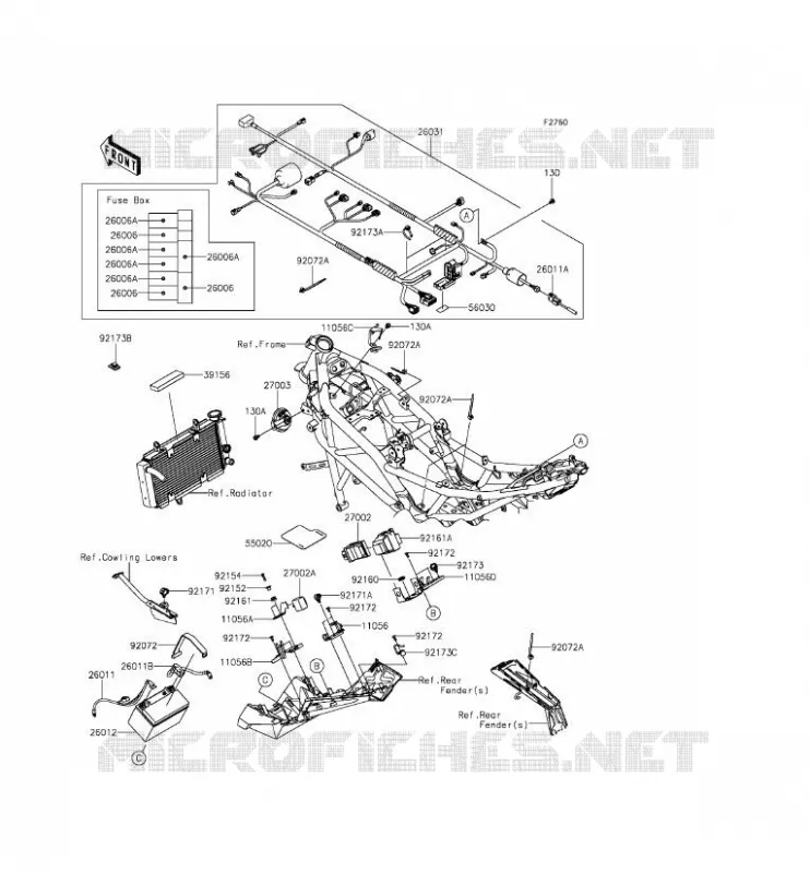 CHASSIS ELECTRICAL EQUIPMENT Kawasaki MOTOS 250 2015 Z250SL  BR250EFS
