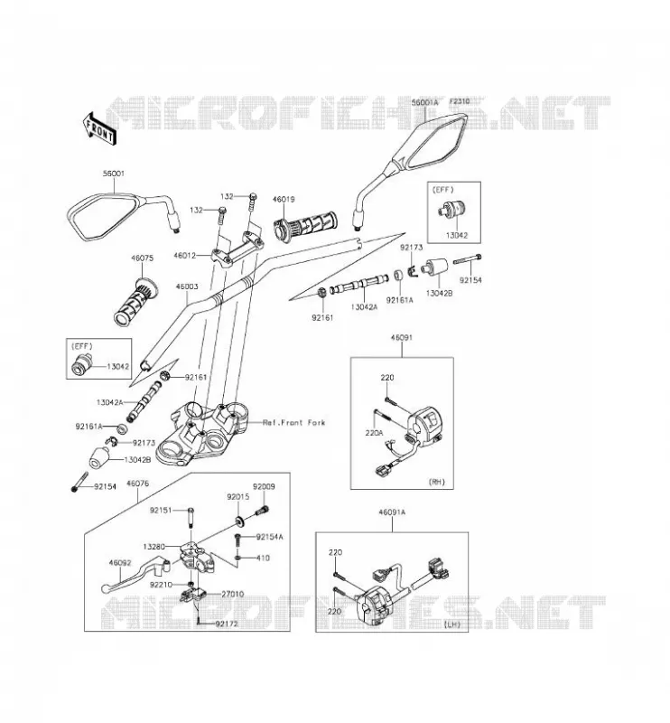 HANDLEBAR Kawasaki MOTOS 250 2015 Z250SL  BR250EFS