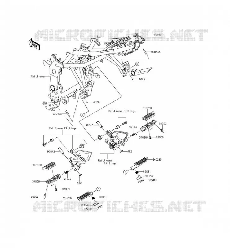 FOOTREST Kawasaki MOTOS 250 2015 Z250SL ABS  BR250FFF
