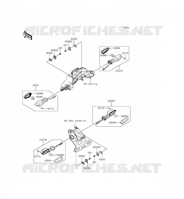 INDICATORS Kawasaki MOTOS 250 2015 Z250SL ABS  BR250FFF