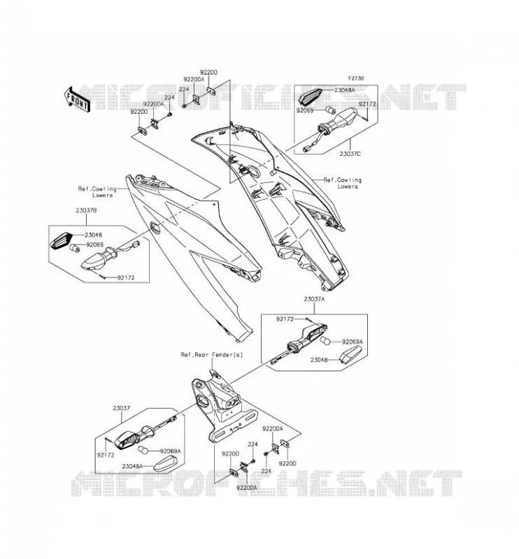 INDICATORS Kawasaki MOTOS 250 2015 NINJA 250SL  BX250AFS
