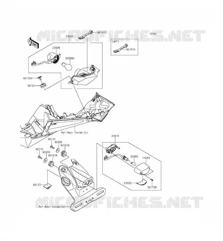 TAILIGHT(S) Kawasaki MOTOS 250 2015 NINJA 250SL  BX250AFS