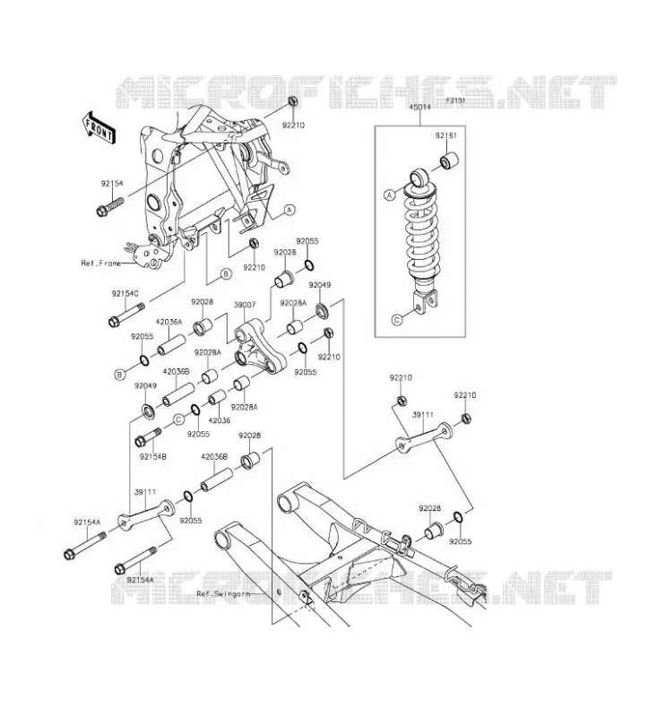 SUSPENSION - SHOCK ABSORBER Kawasaki MOTOS 250 2015 NINJA 250SL ABS  BX250BFS