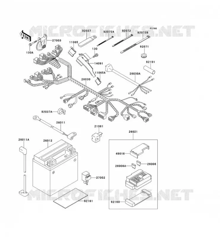 CHASSIS ELECTRICAL EQUIPMENT Kawasaki MOTOS 650 2000 W650  EJ650-A2