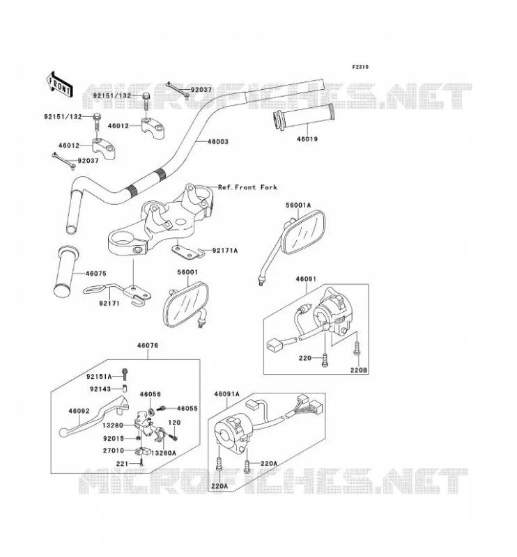 HANDLEBAR Kawasaki MOTOS 650 2000 W650  EJ650-A2