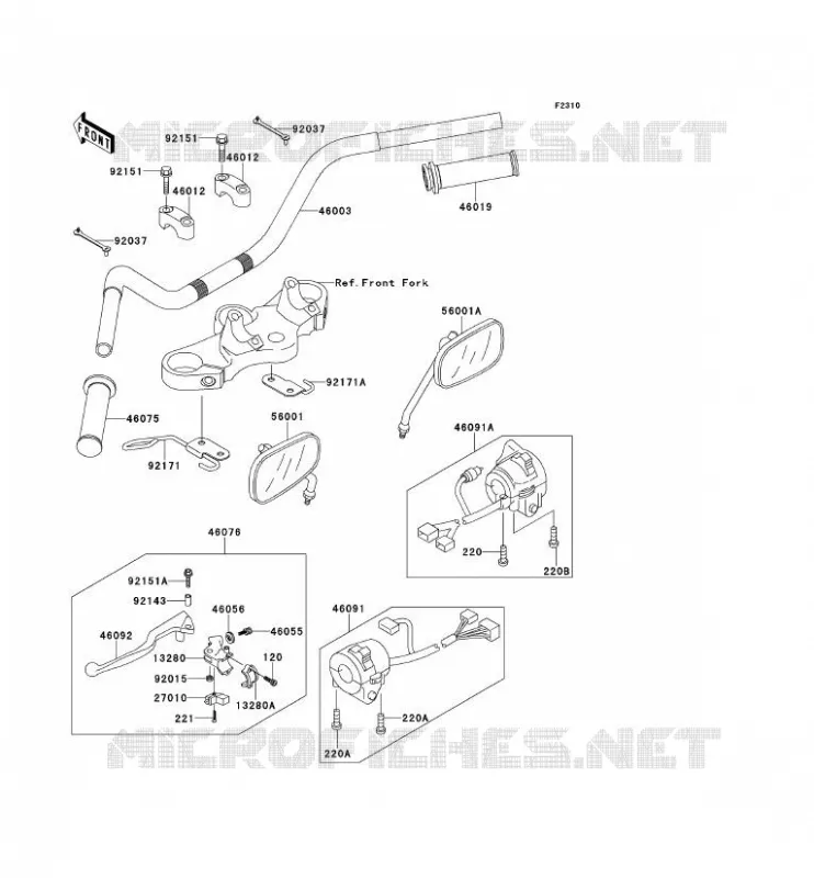 HANDLEBAR Kawasaki MOTOS 650 2001 W650  EJ650-A3