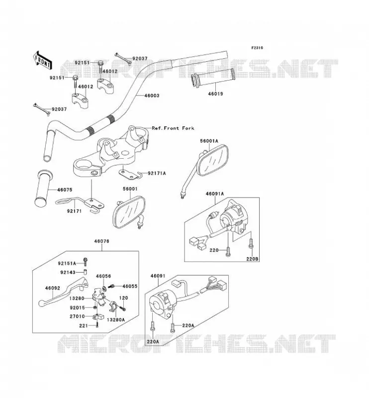 HANDLEBAR Kawasaki MOTOS 650 2002 W650  EJ650-A4